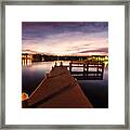 Pier At Night Framed Print