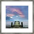 Pier To The Moon Framed Print