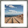 Pikes Peak Cog Railway Track At 14,110 Feet Framed Print
