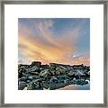 Piles Of Rocks And The Dawn Framed Print