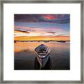 Pine Point Dory At Sunset Framed Print