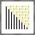 Pineapples And Stripes Framed Print