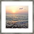 Pink And Purple Sunset Over Grand Cayman Framed Print