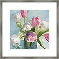 Pink And White Tulips Framed Print