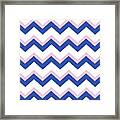 Pink Blue Chevron Pattern Framed Print