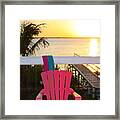 Pink Chair In The Keys Framed Print
