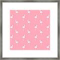 Pink Flamingos Pattern Framed Print
