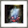 Pink Garage Bicycle Framed Print