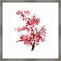 Cherry Blossom, Pink Gifts For Her, Sakura Giclee Fine Art Print, Flower Watercolor Painting Framed Print