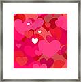 Pink Hearts Framed Print