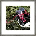 Pink Shoe Laces Framed Print