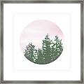 Pink Sky Trees- Art By Linda Woods Framed Print