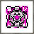 Pink Star Checkerboard Framed Print