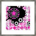 Pink Star Splatter Framed Print