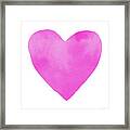 Pink Watercolor Heart- Art By Linda Woods Framed Print