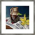 Pitcher And  Cherries Framed Print