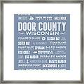 Places Of Door County On Light Blue Framed Print