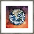 Planet Earth In Space Framed Print