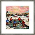 Pond Hockey Countryscene Framed Print