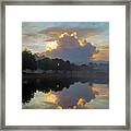 Pond Reflections In The Fog Framed Print