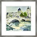 Pont De Change Watercolor Paintings Of Paris Framed Print