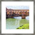 Ponte Vecchio Florence Italy Ii Painterly Framed Print