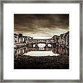 Ponte Vecchio In Sepia Framed Print