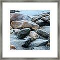 Popham Beach Rocks Framed Print
