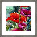 Poppies In Watercolor Framed Print