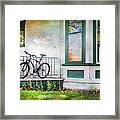 Porch And Window Fan Bicycle Framed Print