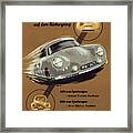 Porsche Nurburgring 1950s Vintage Poster Framed Print