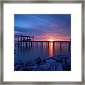 Portersville Bay Sunset Framed Print