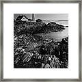 Portland Head Light At Dawn Framed Print