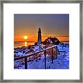 Portland Head Lighthouse Sunrise - Maine Framed Print