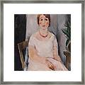 Portrait Of A Woman In A Pink Dress Framed Print