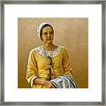 Portrait Of A Young Colonial Woman Framed Print