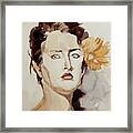 Portrait Of A Young Woman With Flower Framed Print