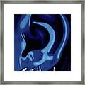 Portrait Of My Ear In Blue Framed Print