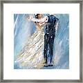 Painting Of Elegant Couple, Bride And Groom 2015 Framed Print
