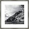 Positano Beach And Hillside Framed Print