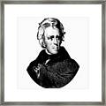 President Andrew Jackson Graphic Black And White Framed Print