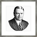 President Herbert Hoover Graphic - Black And White Framed Print