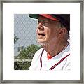 President Jimmy Carter - Atlanta Braves Jersey And Cap Framed Print