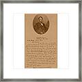 President Lincoln's Letter To Mrs. Bixby Framed Print