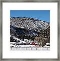 Pretty Red Barns From The Highway Between Aspen And Snowmass Framed Print