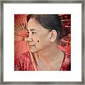 Profile Portrait Of A Freckle Faced Filipina With A Mole On Her Cheek Framed Print