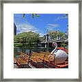 Public Garden Swan Boat In The Spring Boston Ma Framed Print