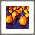 Pumpkins Blues Landscape Framed Print