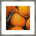 Pumpkins In A Box Framed Print