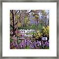 Purple And Green Framed Print